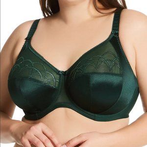 NWT Elomi Cate Underwire Full Cup Banded Bra EL4030 38G Pine Grove Emerald Green